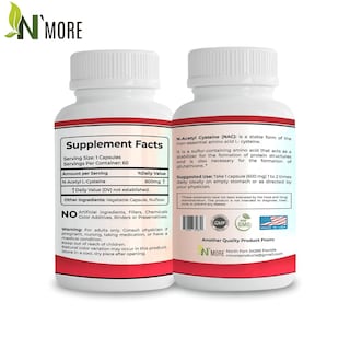 Foto 2 | Suplemento N'more N-acetil-cisteína (nac) 600 Mg 60 Cápsulas - Venta Internacional.