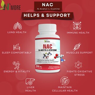Foto 3 | Suplemento N'more N-acetil-cisteína (nac) 600 Mg 60 Cápsulas - Venta Internacional.