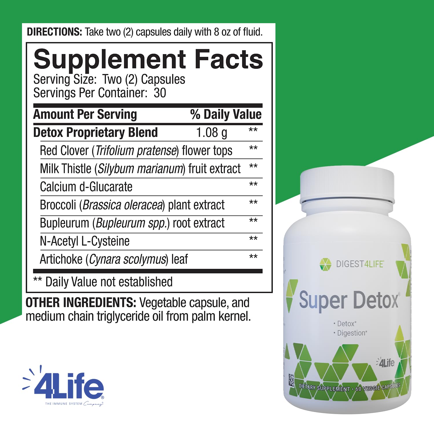 Foto 3 pulgar | Suplemento 4life Super Detox Apoya La Desintoxicación 60 Cápsulas - Venta Internacional.