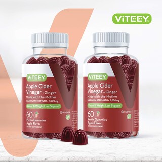 Foto 2 | Complemente Las Gomitas De Vinagre De Sidra De Manzana Viteey De 1000 Mg Con Jengibre - Venta Internacional.