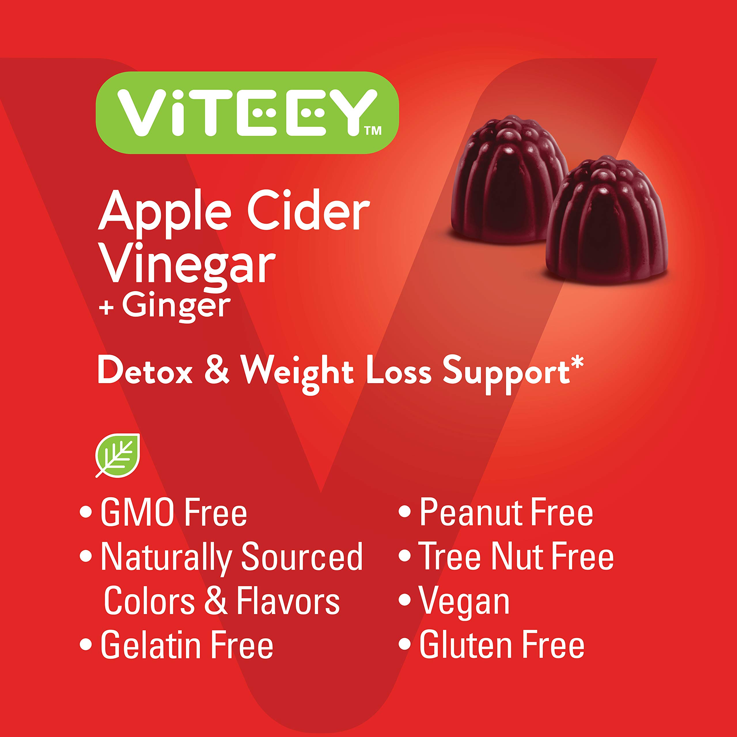 Foto 6 pulgar | Complemente Las Gomitas De Vinagre De Sidra De Manzana Viteey De 1000 Mg Con Jengibre - Venta Internacional.