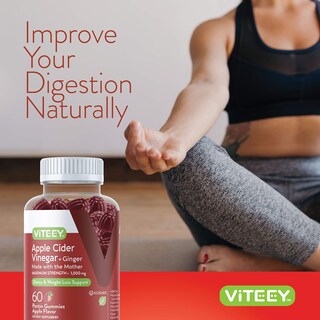 Foto 6 | Complemente Las Gomitas De Vinagre De Sidra De Manzana Viteey De 1000 Mg Con Jengibre - Venta Internacional.