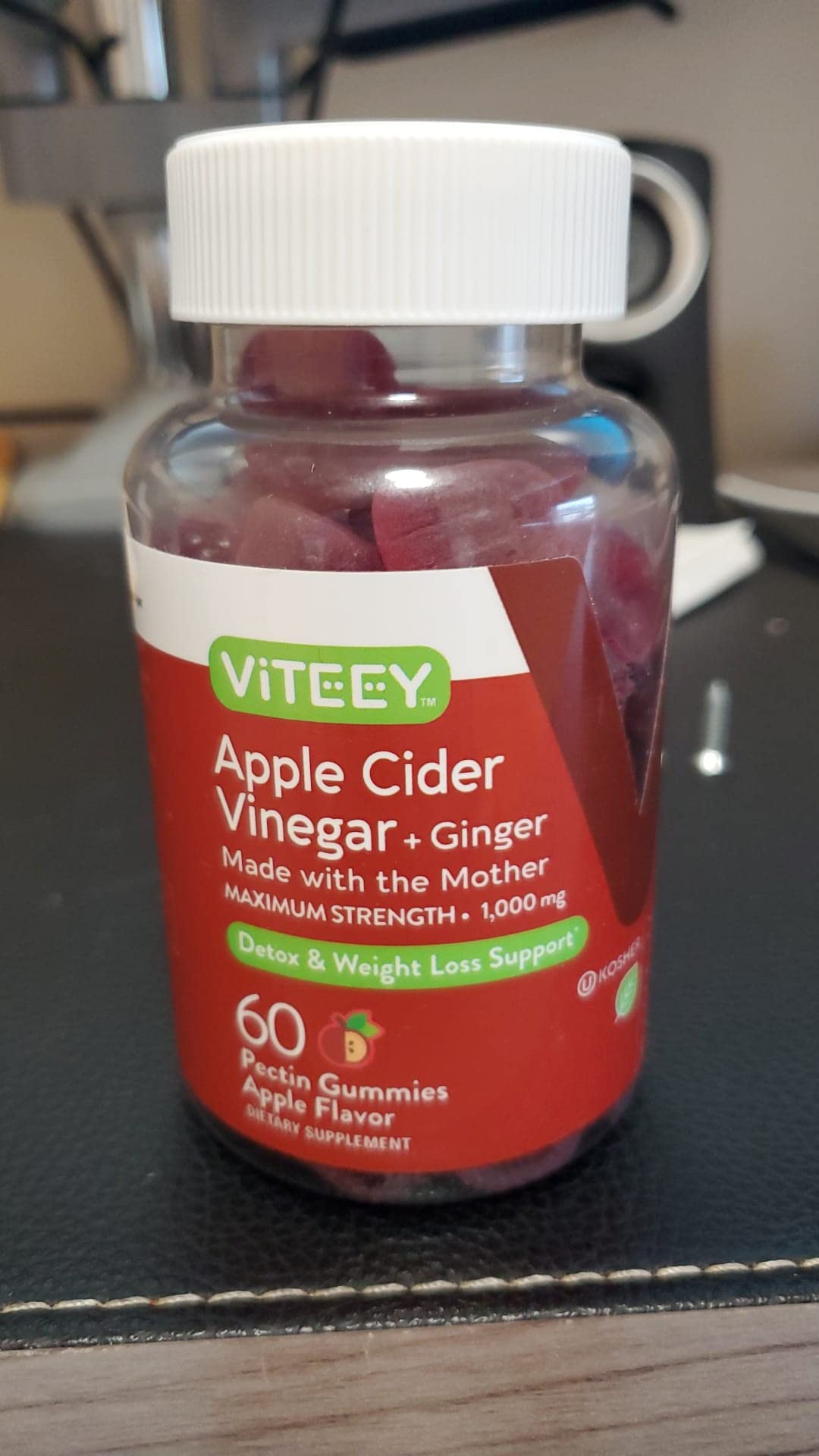 Foto 8 pulgar | Complemente Las Gomitas De Vinagre De Sidra De Manzana Viteey De 1000 Mg Con Jengibre - Venta Internacional.