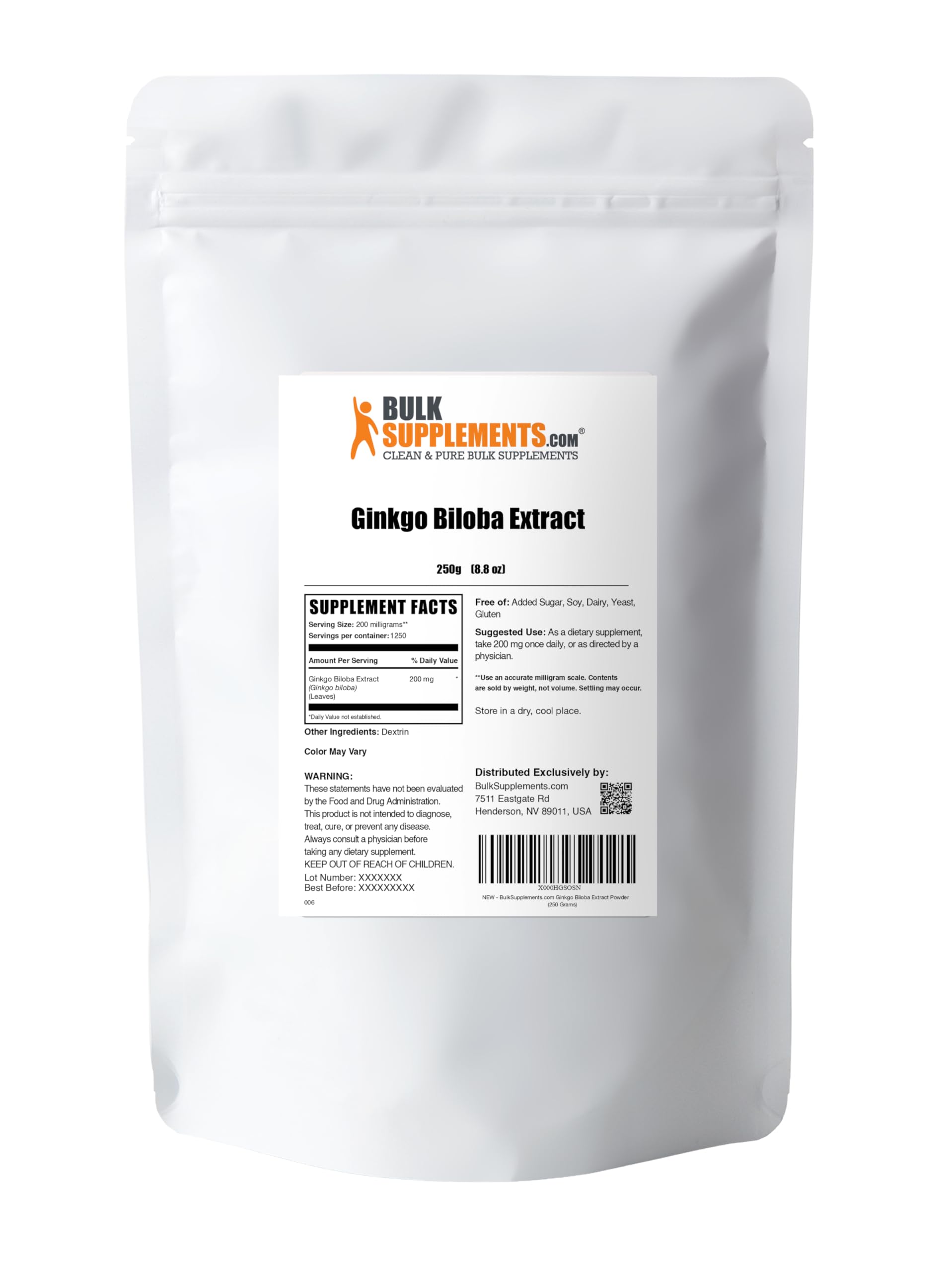 Foto 7 pulgar | Suplemento Bulksupplements.com Extracto De Ginkgo Biloba 250 G - Venta Internacional.