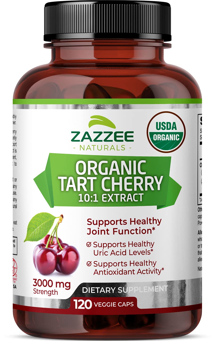 Foto 2 pulgar | Suplemento Zazzee Usda Organic Tart Cherry 3000 Mg 120 Cápsulas - Venta Internacional.