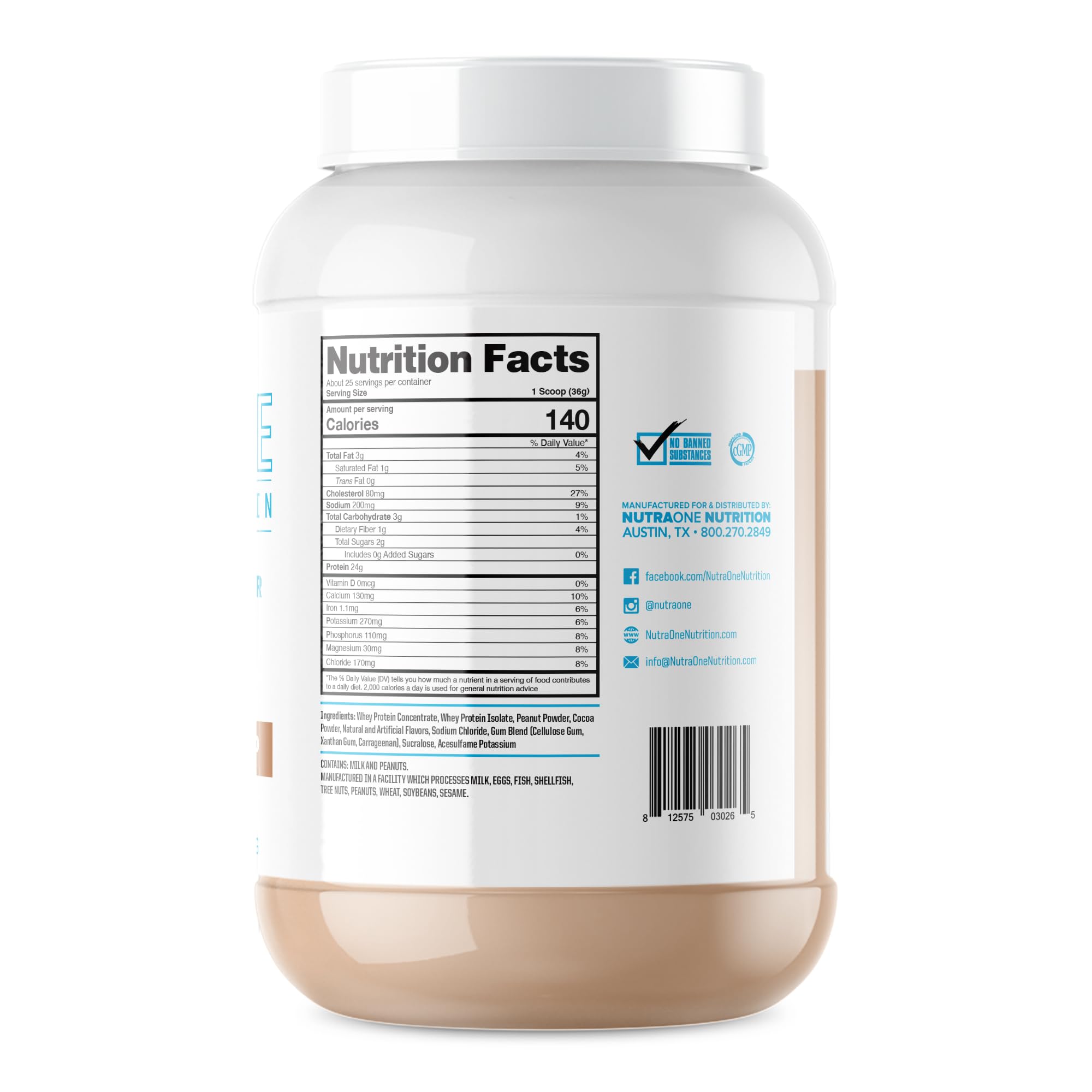 Foto 4 pulgar | Batido De Proteínas En Polvo Nutraone Proteinone Whey 900 G Choco Pb - Venta Internacional.