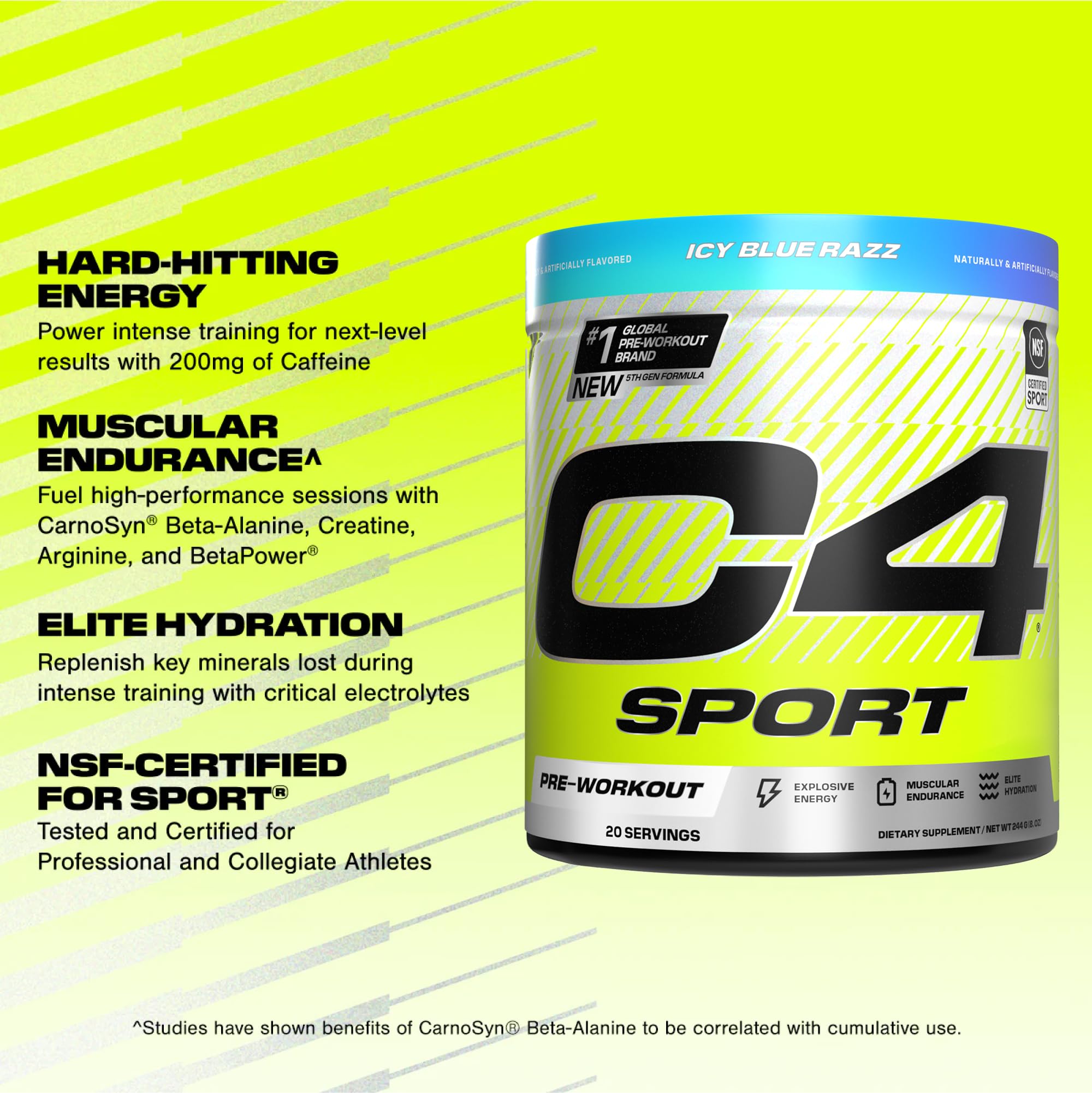 Foto 3 pulgar | Polvo Para Antes Del Entrenamiento Cellucor C4 Sport Con 200 Mg De Cafeína - Venta Internacional.