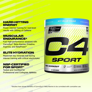 Foto 2 | Polvo Para Antes Del Entrenamiento Cellucor C4 Sport Con 200 Mg De Cafeína - Venta Internacional.