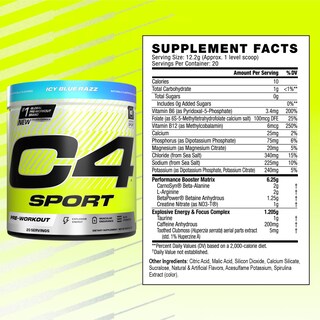 Foto 3 | Polvo Para Antes Del Entrenamiento Cellucor C4 Sport Con 200 Mg De Cafeína - Venta Internacional.