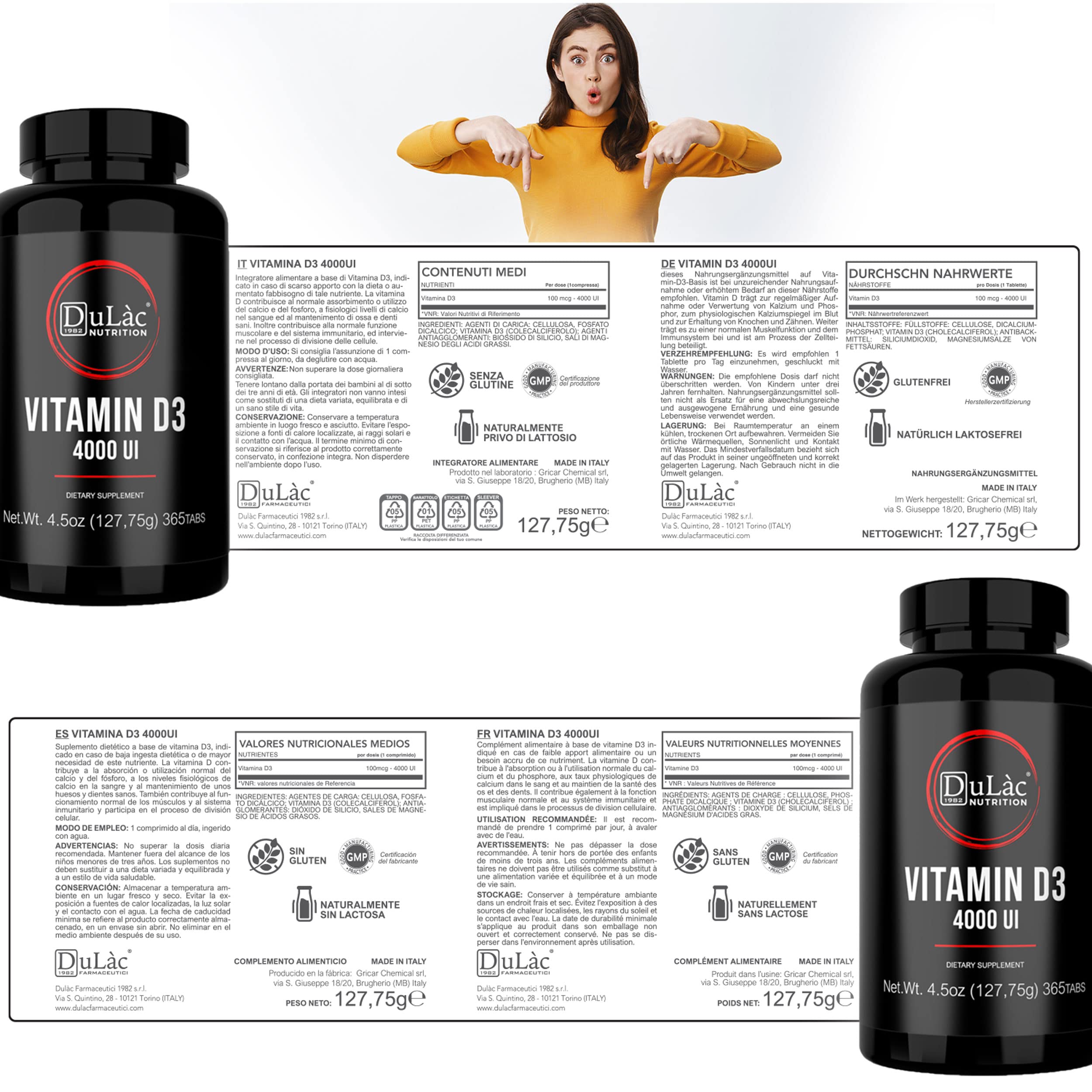 Foto 4 pulgar | El Suplemento De Vitamina D3 Dulàc 4000 Ui Promueve La Absorción De Calcio - Venta Internacional.