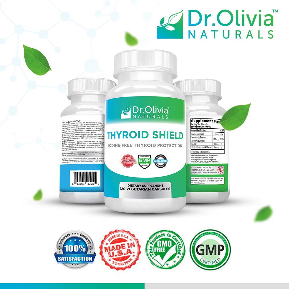 Foto 4 pulgar | Suplemento Dr. Olivia Naturals Thyroid Shield 120 Cápsulas - Venta Internacional.