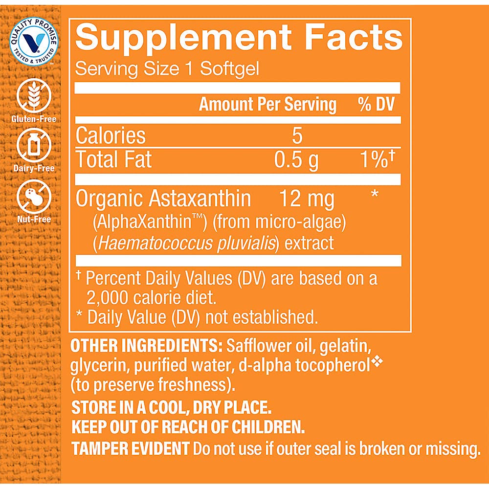 Foto 4 | Suplemento The Vitamin Shoppe De Astaxantina, 12 Mg, 30 Cápsulas Blandas - Venta Internacional.