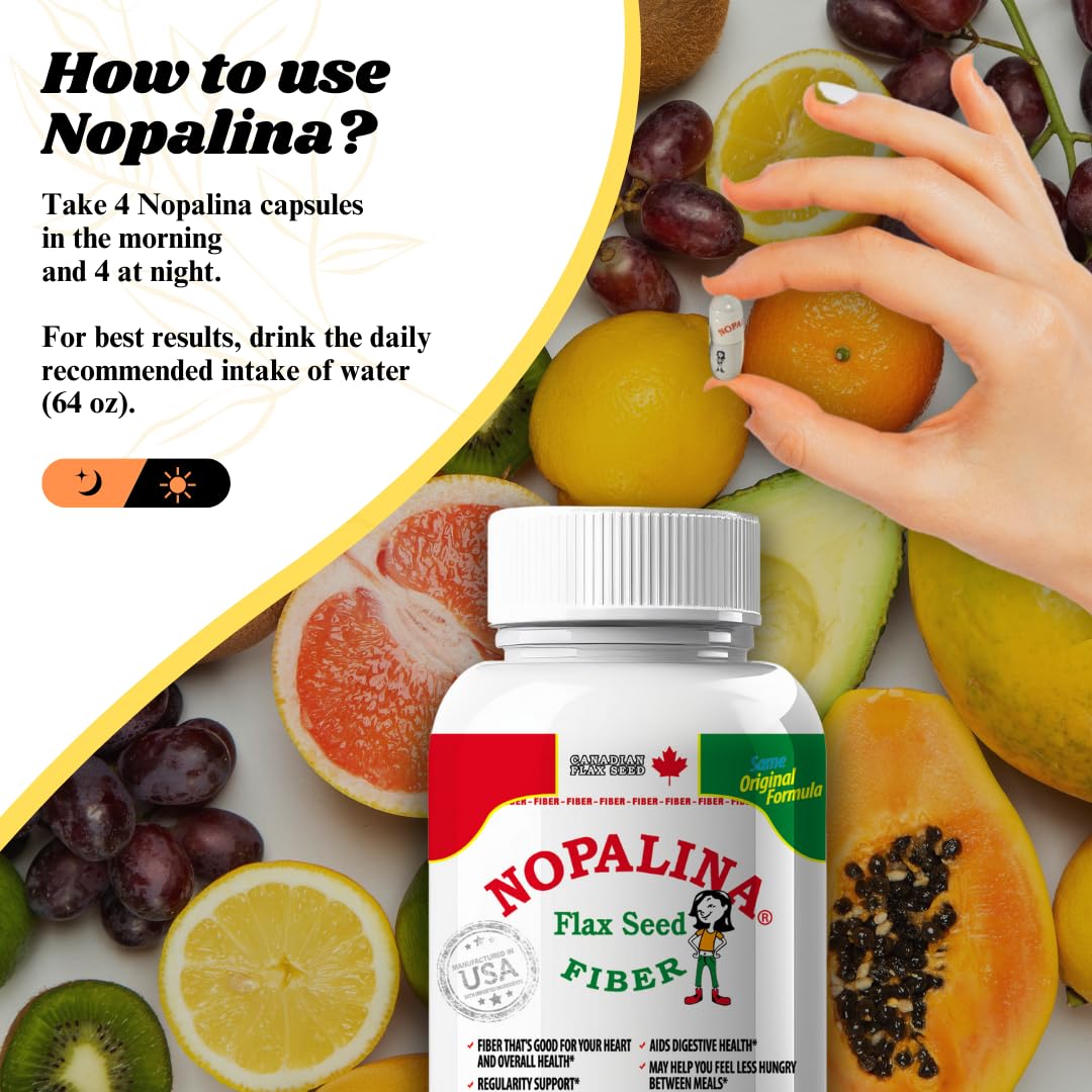 Foto 8 pulgar | Suplemento Nopalina Flax Seed Plus Capsules 240 Cápsulas - Venta Internacional.