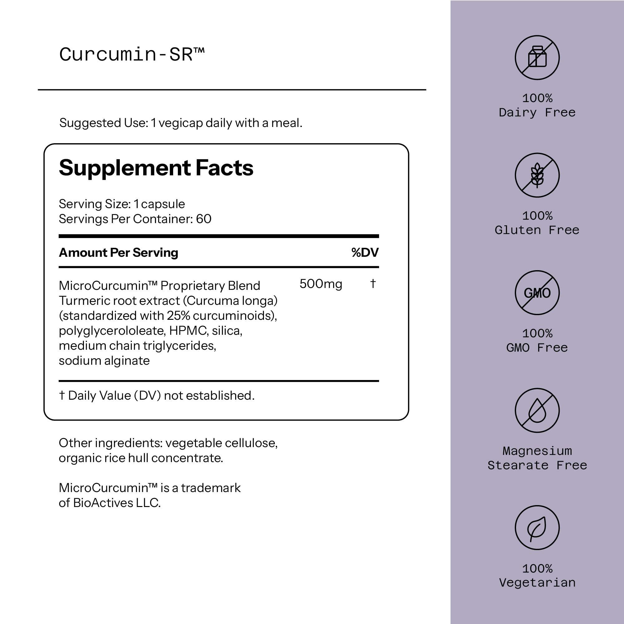 Foto 3 pulgar | Suplemento Quality Of Life Curcumin-sr 60 Vegicaps - Venta Internacional.