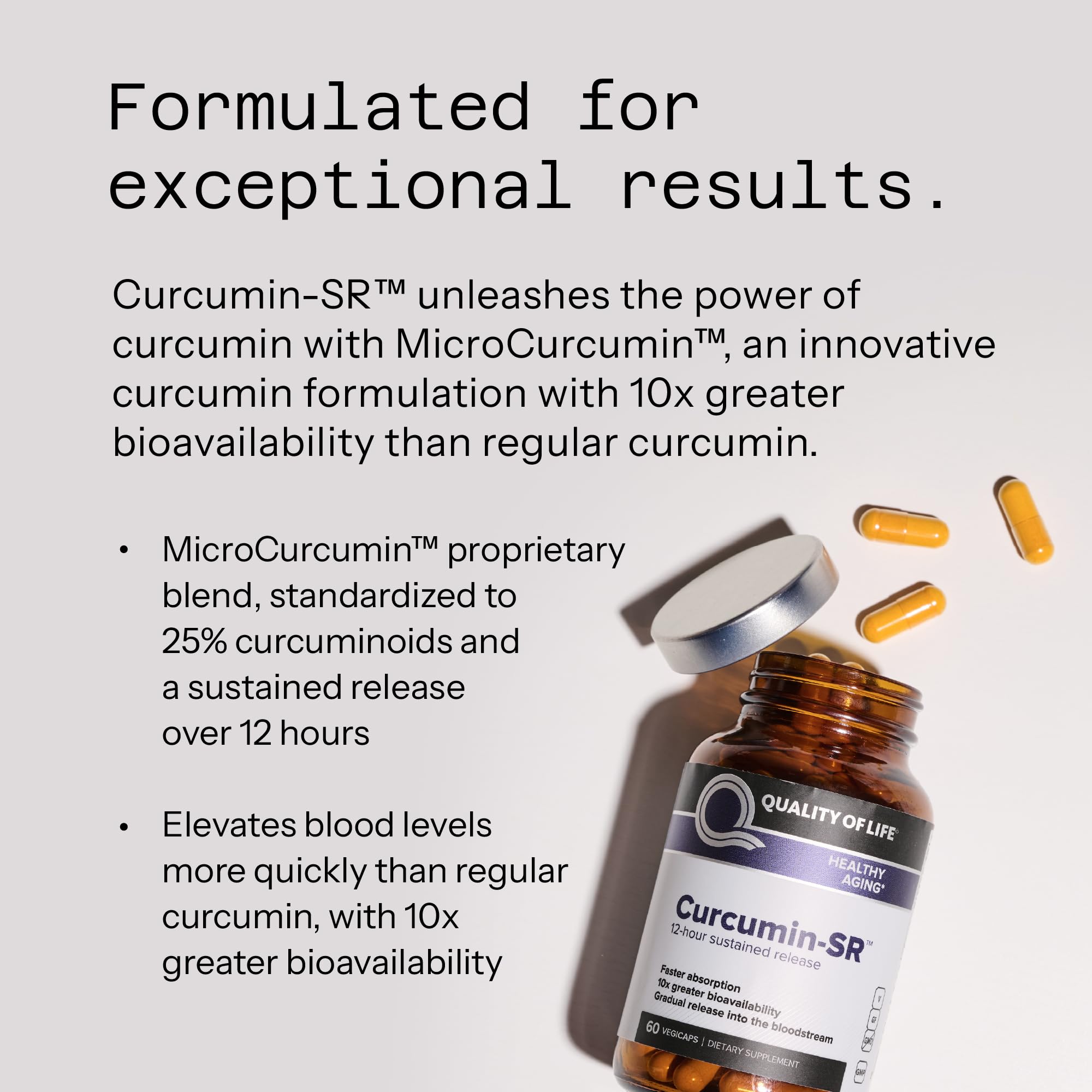 Foto 5 pulgar | Suplemento Quality Of Life Curcumin-sr 60 Vegicaps - Venta Internacional.