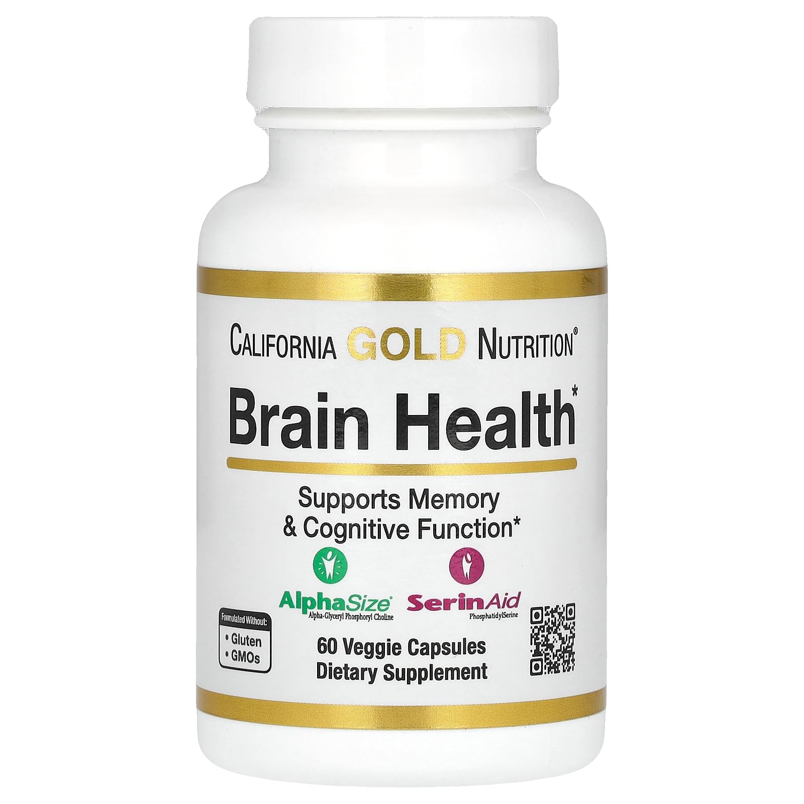 Foto 2 pulgar | Suplemento California Gold Nutrition Brain Health 60 Cápsulas - Venta Internacional.