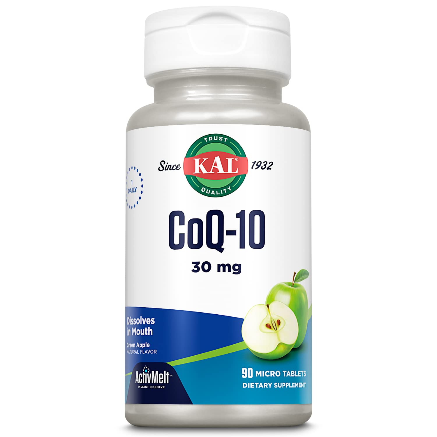Foto 1 | Suplemento Kal Coq10 De 30 Mg De Antioxidantes Para La Salud Del Corazón, 90 Tabletas - Venta Internacional.