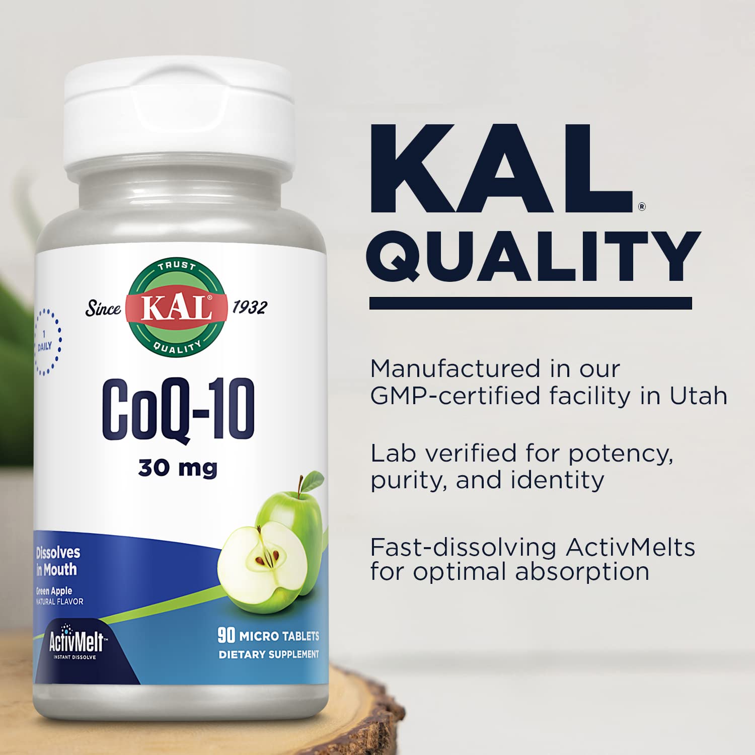 Foto 5 pulgar | Suplemento Kal Coq10 De 30 Mg De Antioxidantes Para La Salud Del Corazón, 90 Tabletas - Venta Internacional.