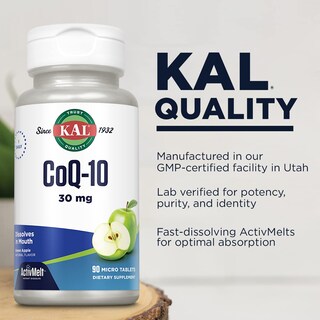 Foto 4 | Suplemento Kal Coq10 De 30 Mg De Antioxidantes Para La Salud Del Corazón, 90 Tabletas - Venta Internacional.