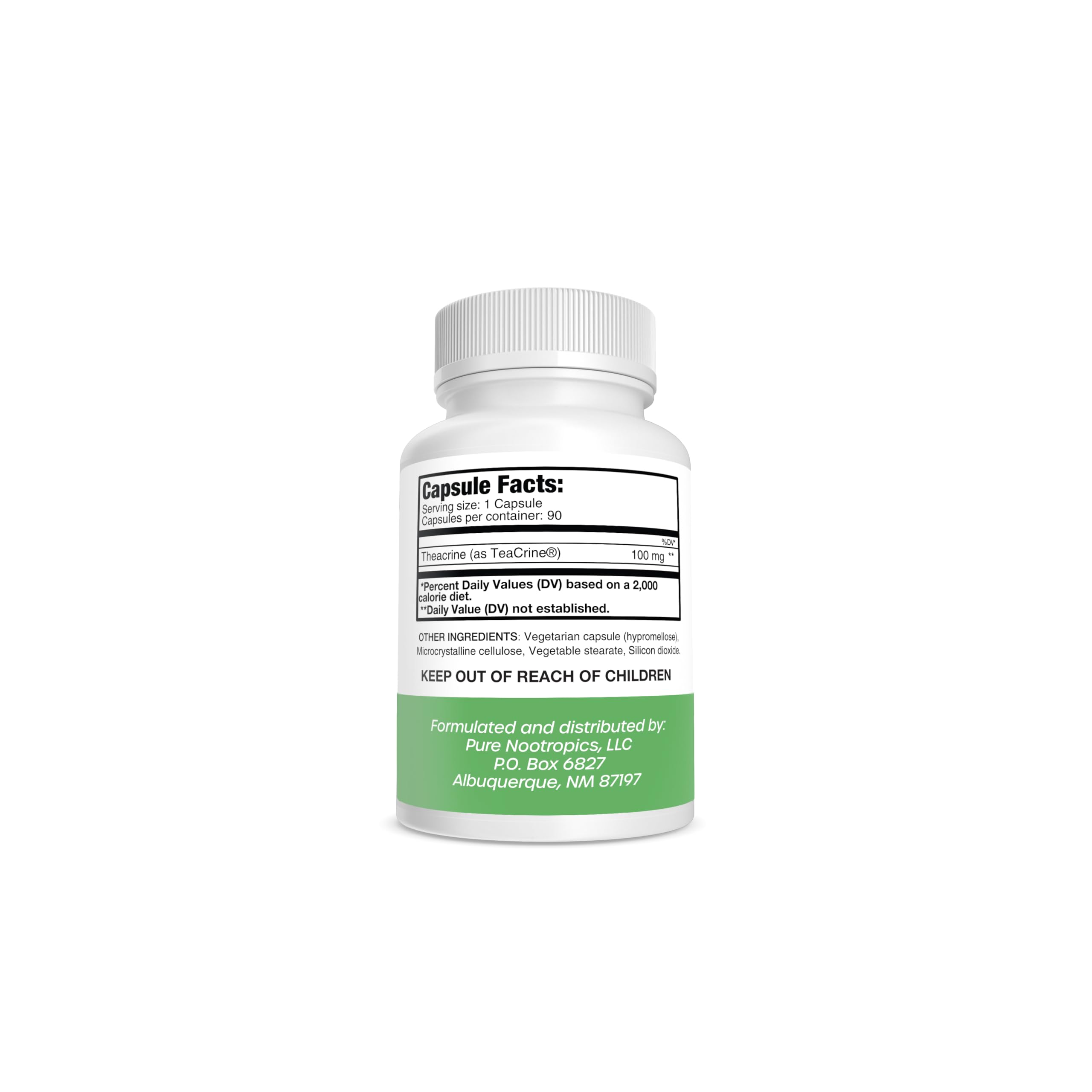 Foto 3 pulgar | Suplemento Pure Nootropics Theacrine (teacrine) 100 Mg 90 Cápsulas - Venta Internacional.