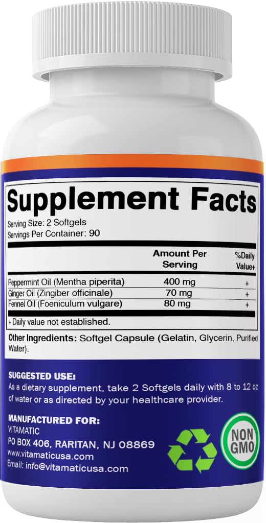 Foto 8 pulgar | Suplemento Vitamatic En Gel De Aceite De Menta, 550 Mg, 180 Cápsulas Blandas - Venta Internacional.