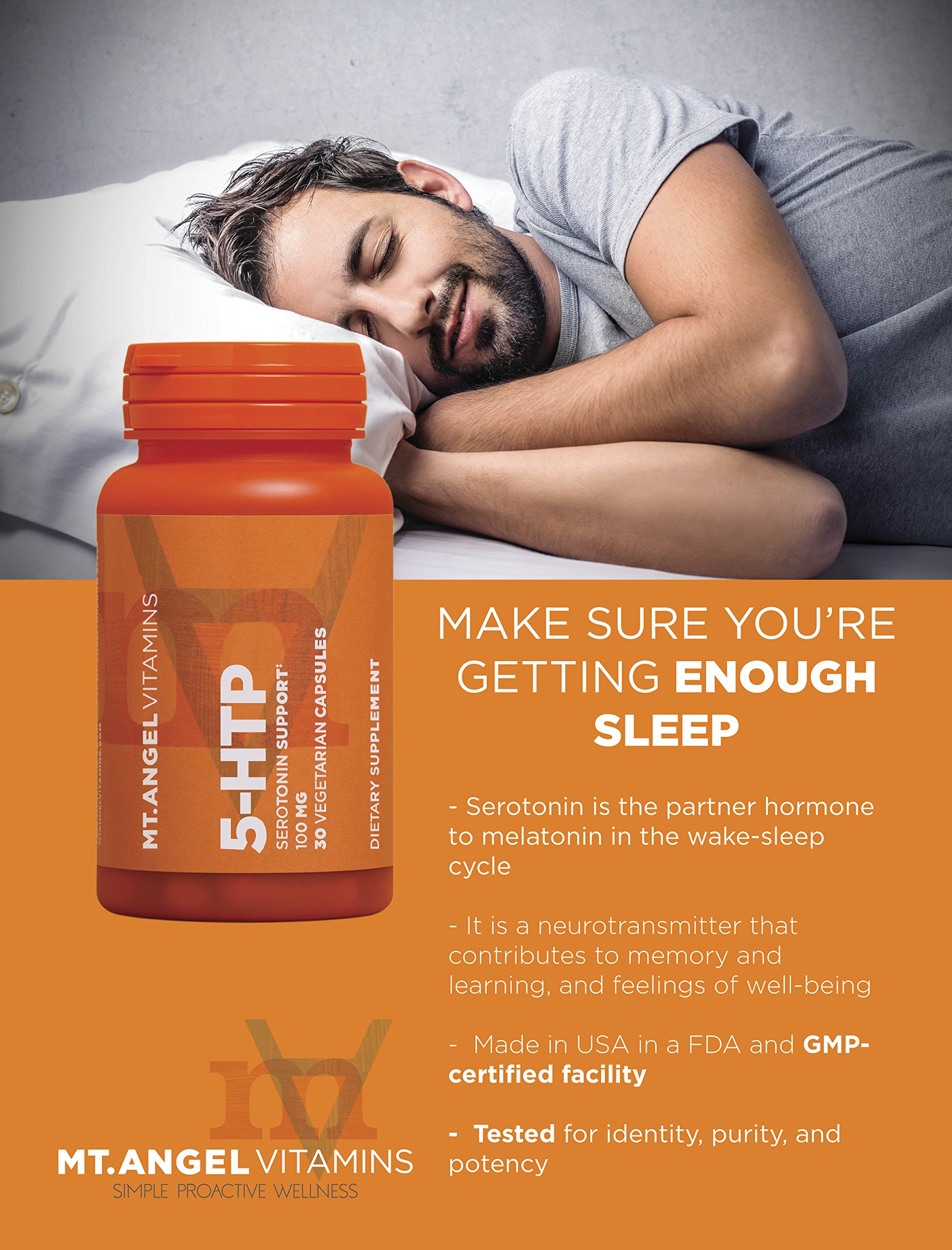 Foto 4 | Suplemento Mt. Angel Vitamins 5-htp, Ayuda A La Serotonina, 30 Cápsulas - Venta Internacional.