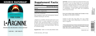 Foto 4 | Supplement Source Naturals, Forma Libre De L-arginina, 1000 Mg, 200 G - Venta Internacional.