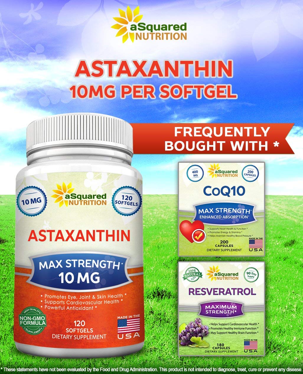 Foto 4 pulgar | Suplemento Asquared Nutrition, Astaxantina, 10 Mg, 120 Cápsulas Blandas - Venta Internacional.