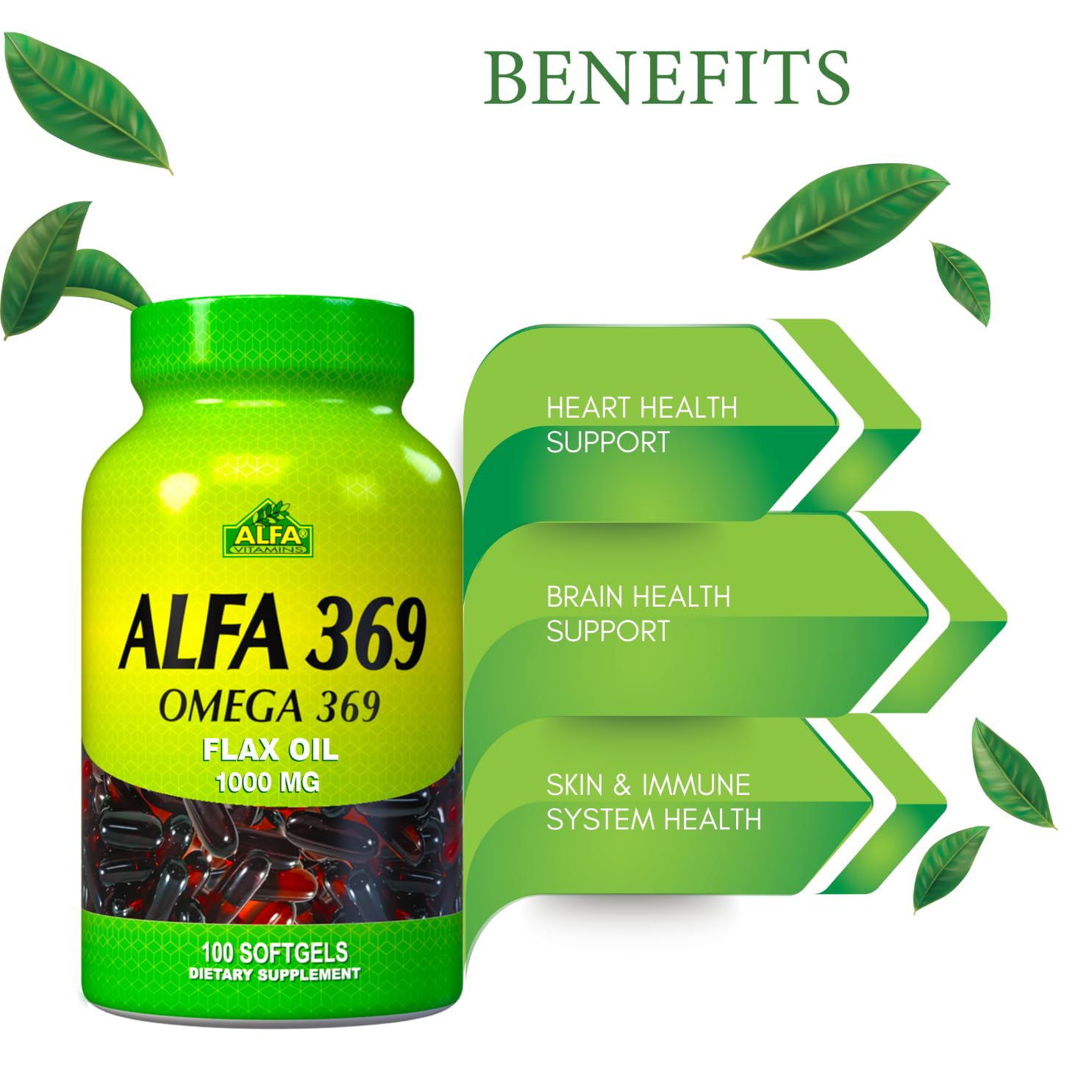 Foto 4 pulgar | Suplemento Nutricional Alfa Vitamins Alfa 3-6-9 1000 Mg 100 Unidades - Venta Internacional.