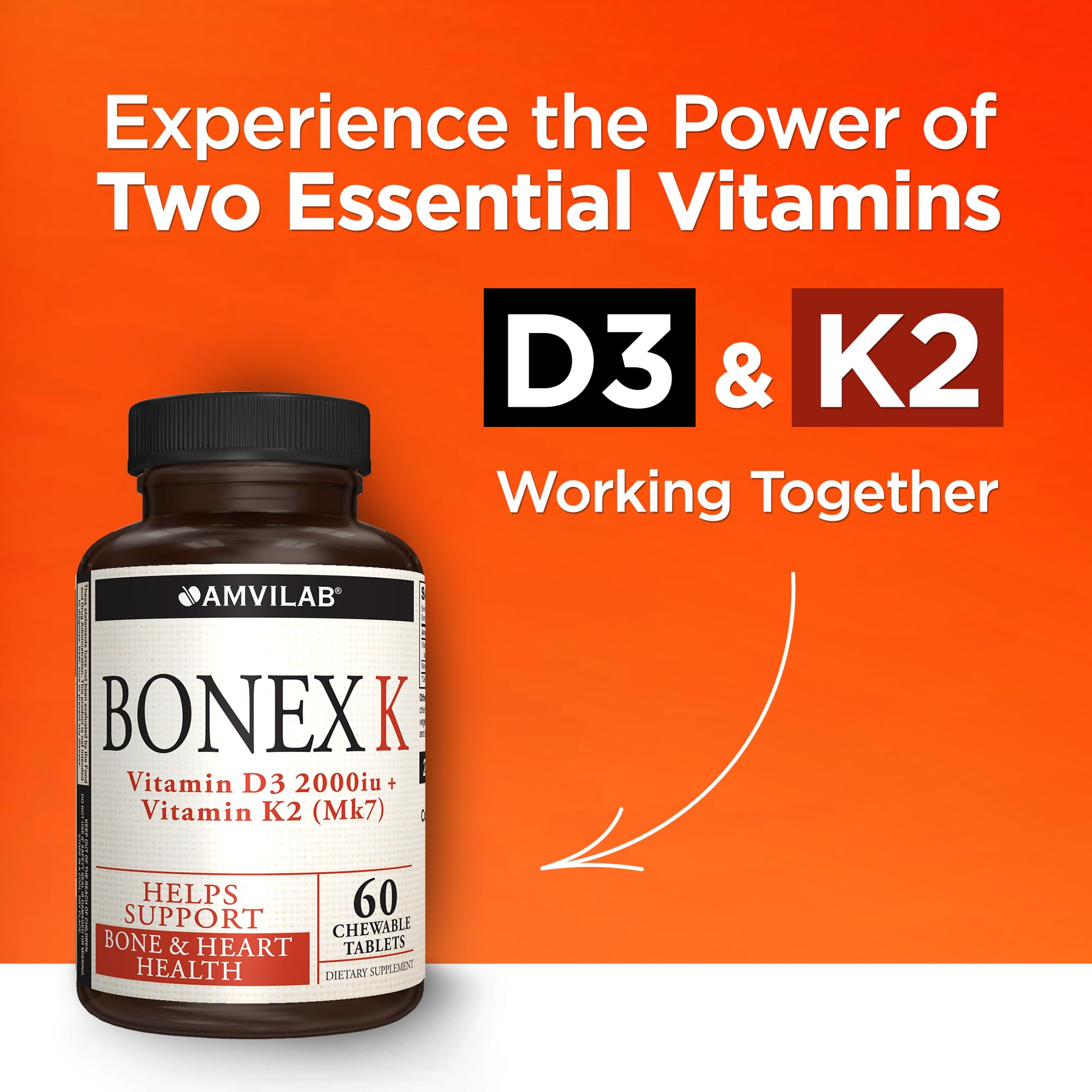 Foto 4 pulgar | Suplemento Amvilab Bonex K De Vitamina D3 2000 Ui Y K2 75 Mcg - Venta Internacional.