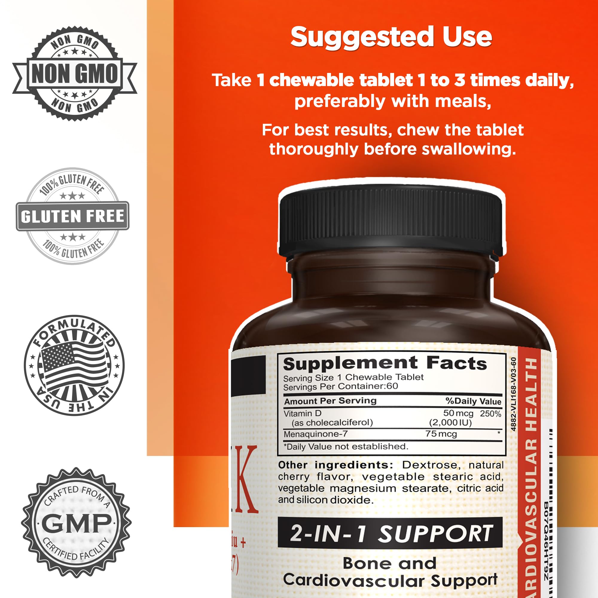 Foto 4 | Suplemento Amvilab Bonex K De Vitamina D3 2000 Ui Y K2 75 Mcg - Venta Internacional.