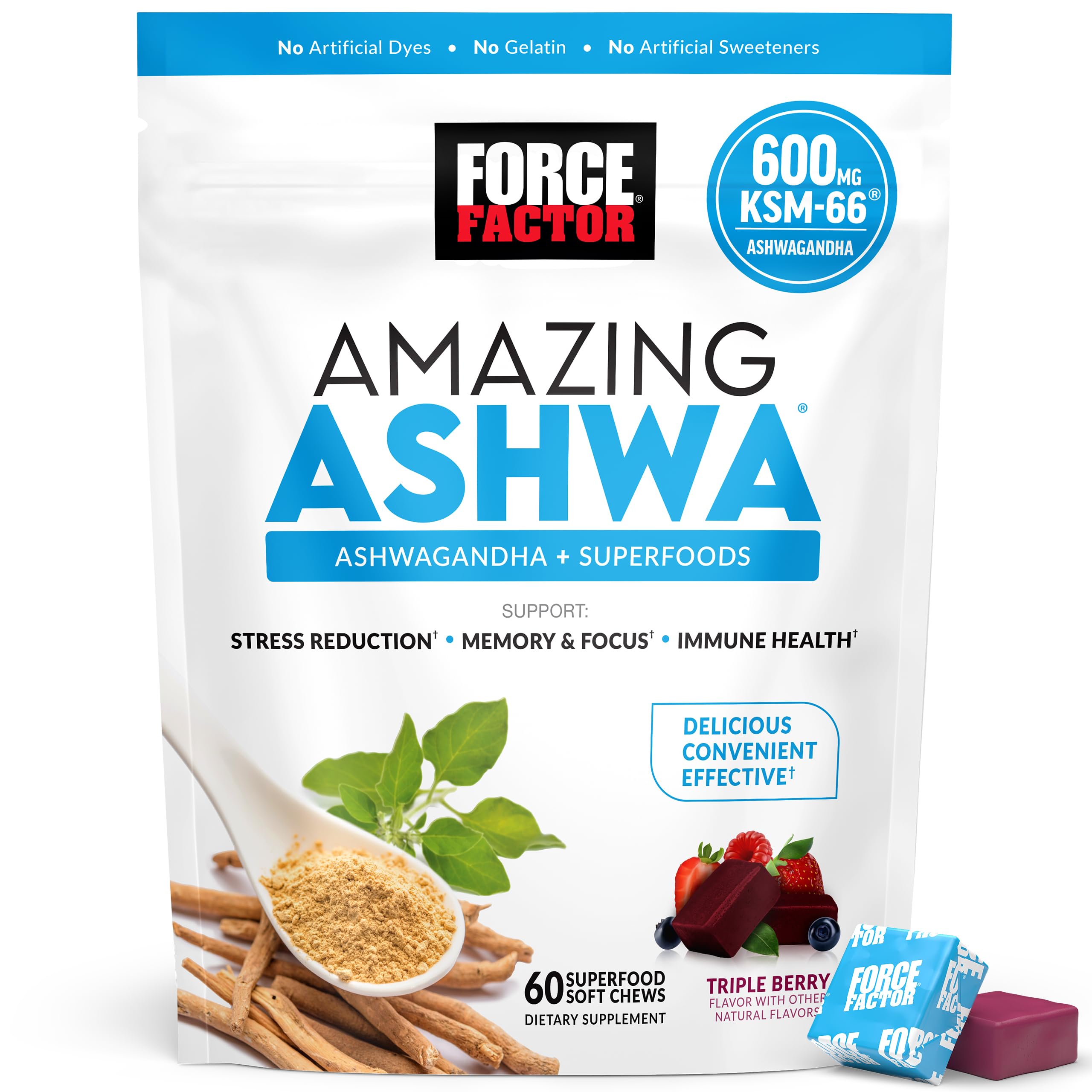 Foto 2 pulgar | Suplemento Force Factor Amazing Ashwa Con Ashwagandha Ksm-66 - Venta Internacional.