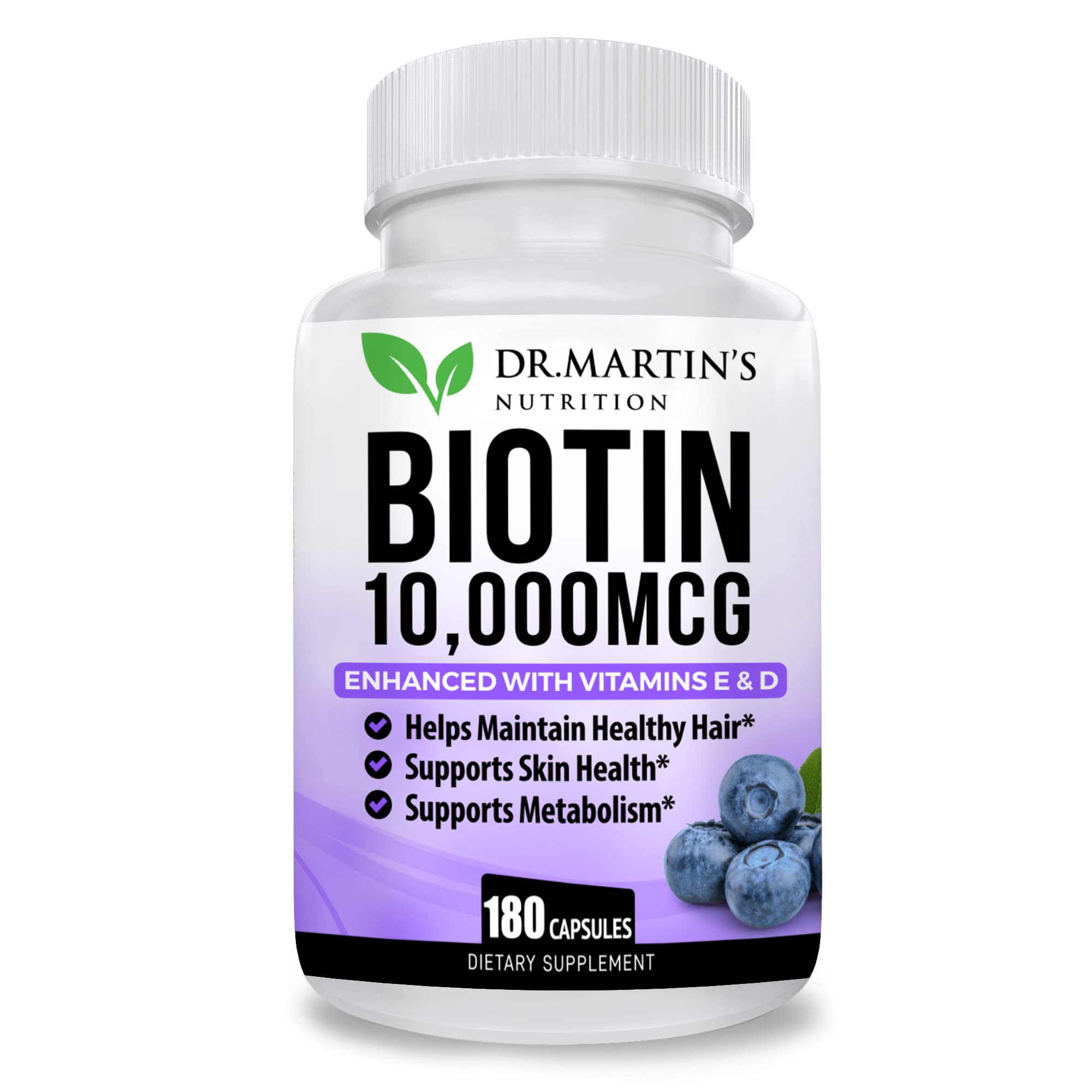 Suplemento De Biotina De 10.000 Mcg De Dr. Martin's Nutrition Con Vitamina D Y E - Venta Internacional.