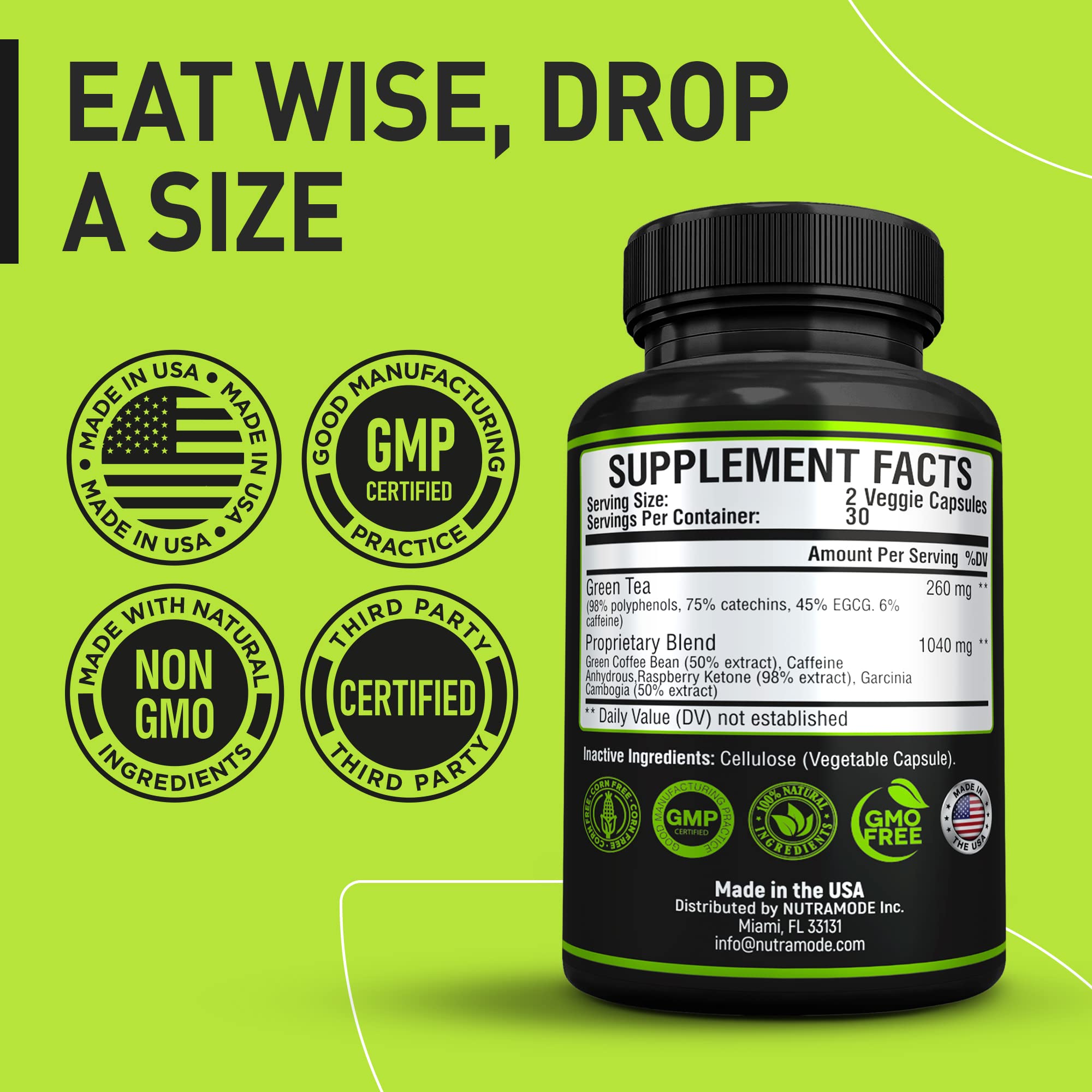 Foto 7 pulgar | Suplemento Nutramode Premium Con Extracto De Té Verde Quemador De Grasa - Venta Internacional.