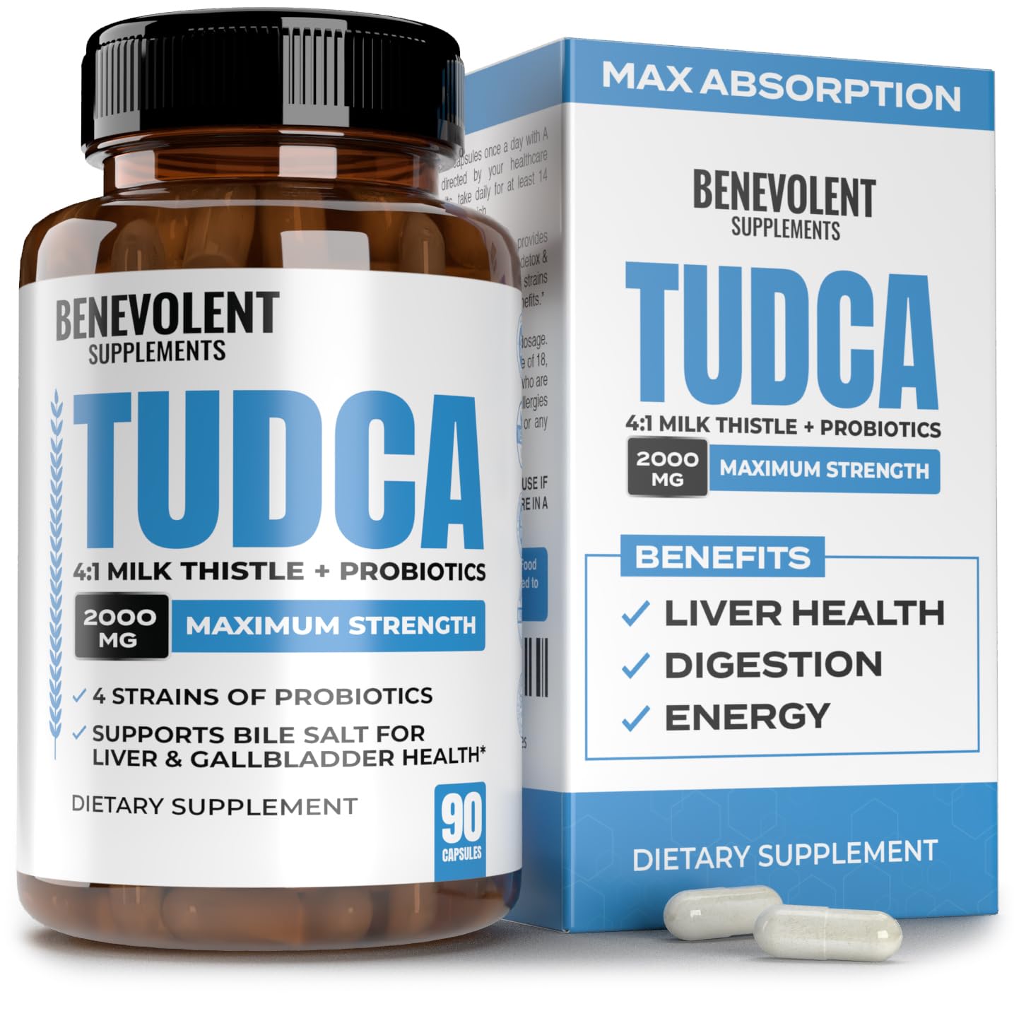 Foto 2 pulgar | Suplemento De Sales Biliares Tudca De Benevolent Nouriment 2000 Mg - Venta Internacional.