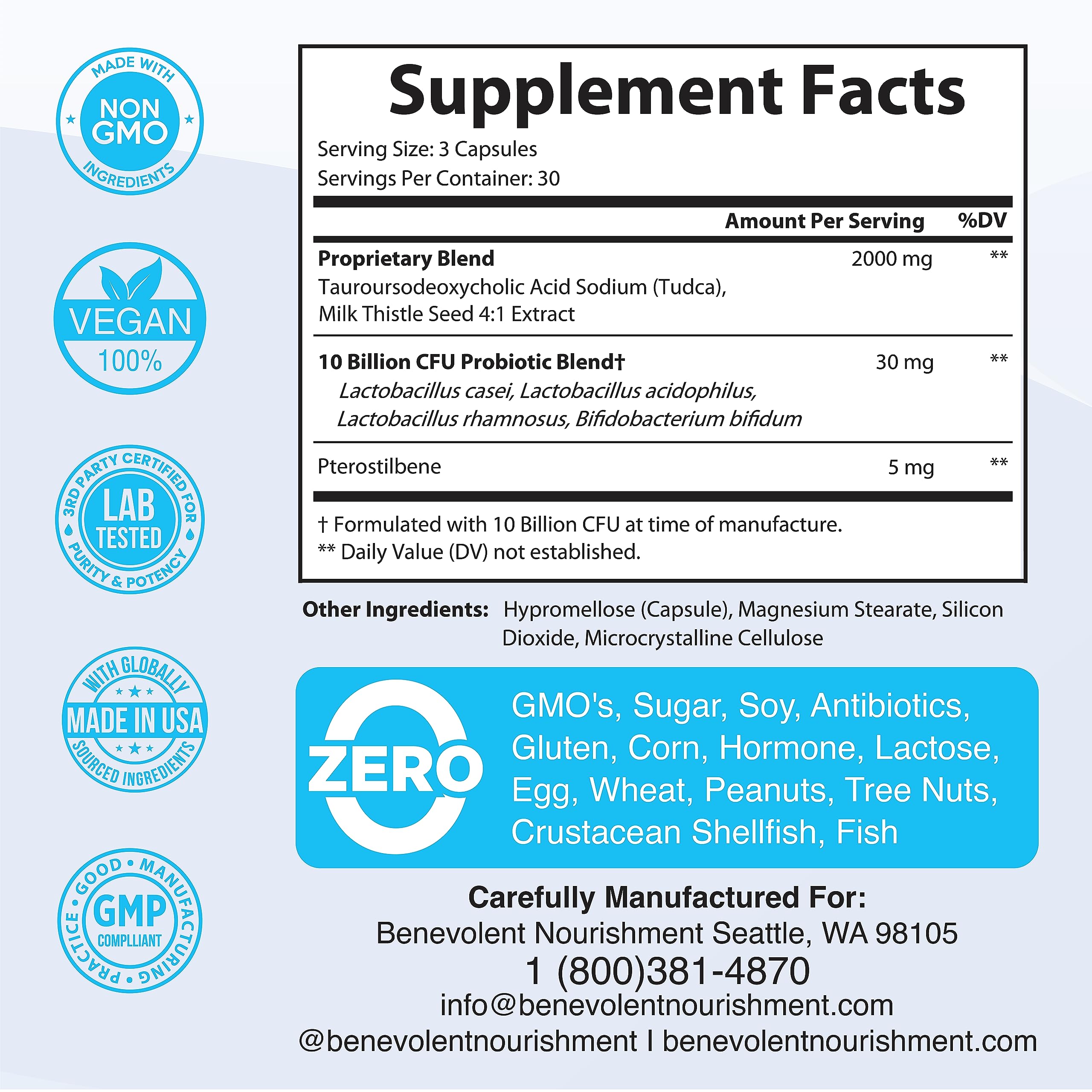 Foto 3 pulgar | Suplemento De Sales Biliares Tudca De Benevolent Nouriment 2000 Mg - Venta Internacional.