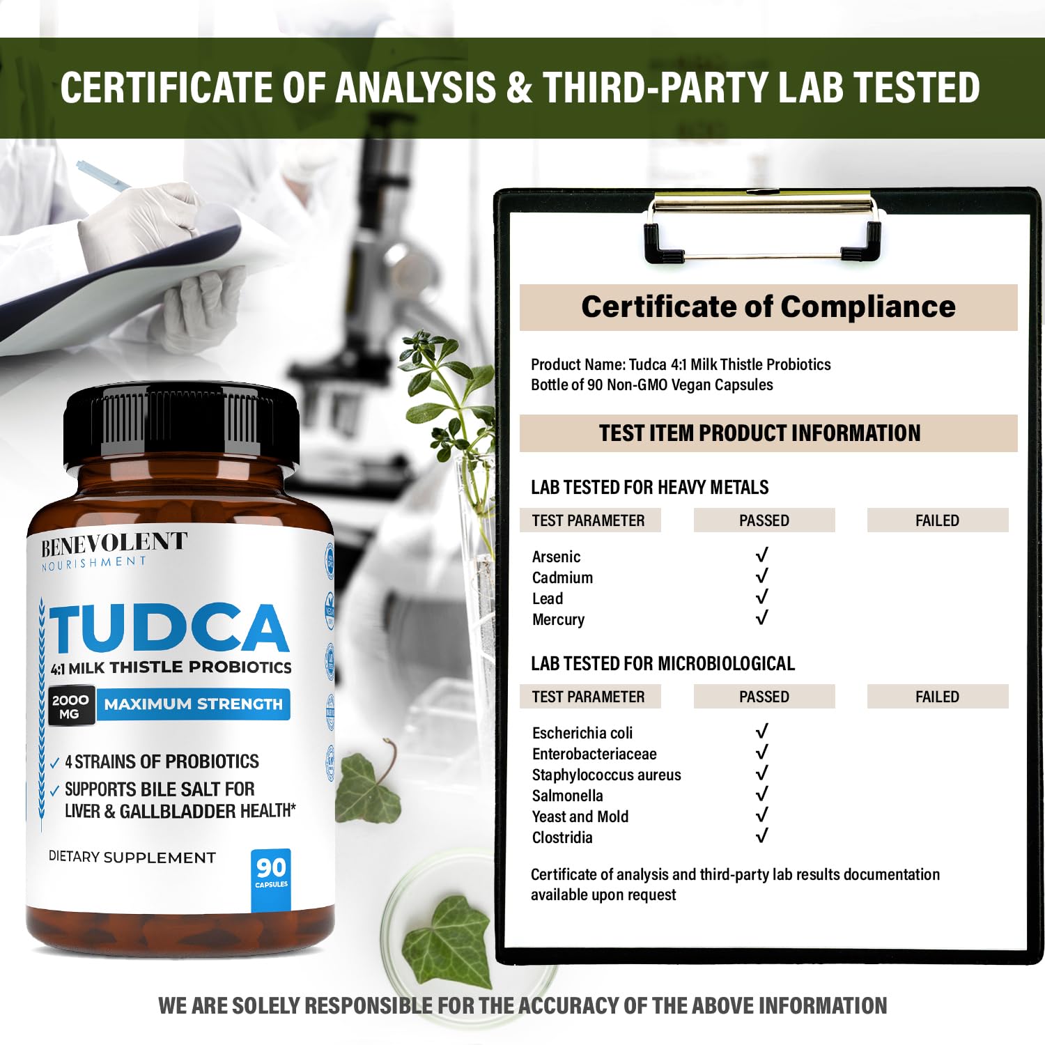 Foto 5 pulgar | Suplemento De Sales Biliares Tudca De Benevolent Nouriment 2000 Mg - Venta Internacional.