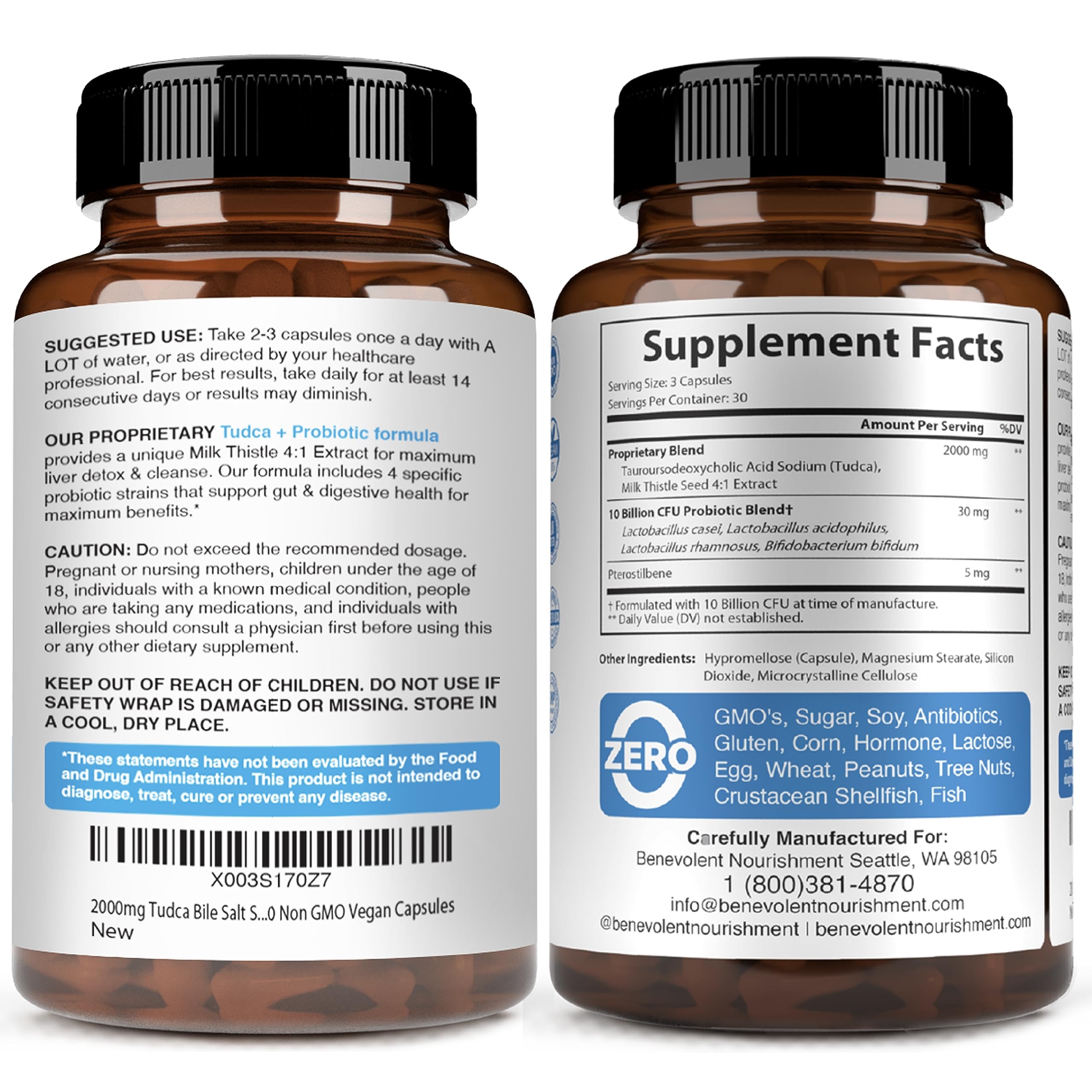 Foto 7 pulgar | Suplemento De Sales Biliares Tudca De Benevolent Nouriment 2000 Mg - Venta Internacional.