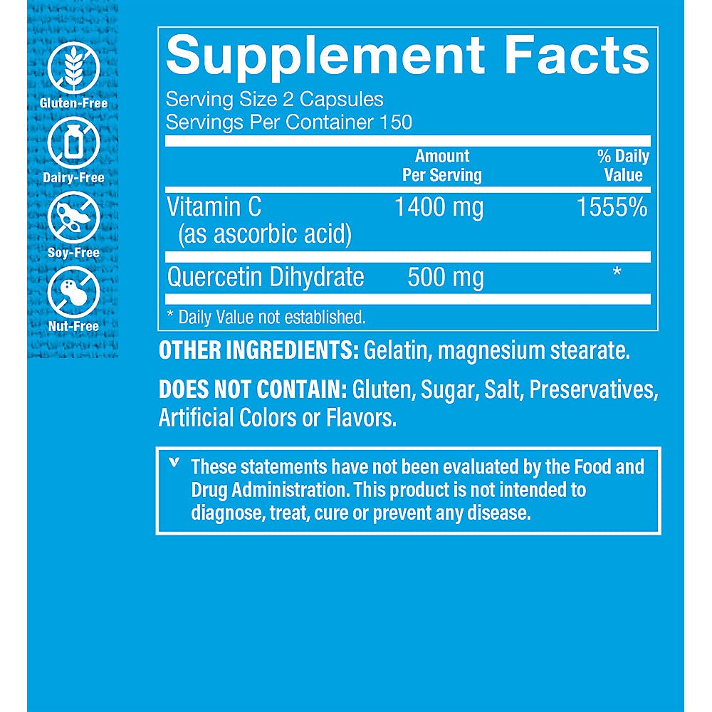 Foto 4 pulgar | Complementa The Vitamin Shoppe Quercetina Y Vitamina C 300 Cápsulas - Venta Internacional.