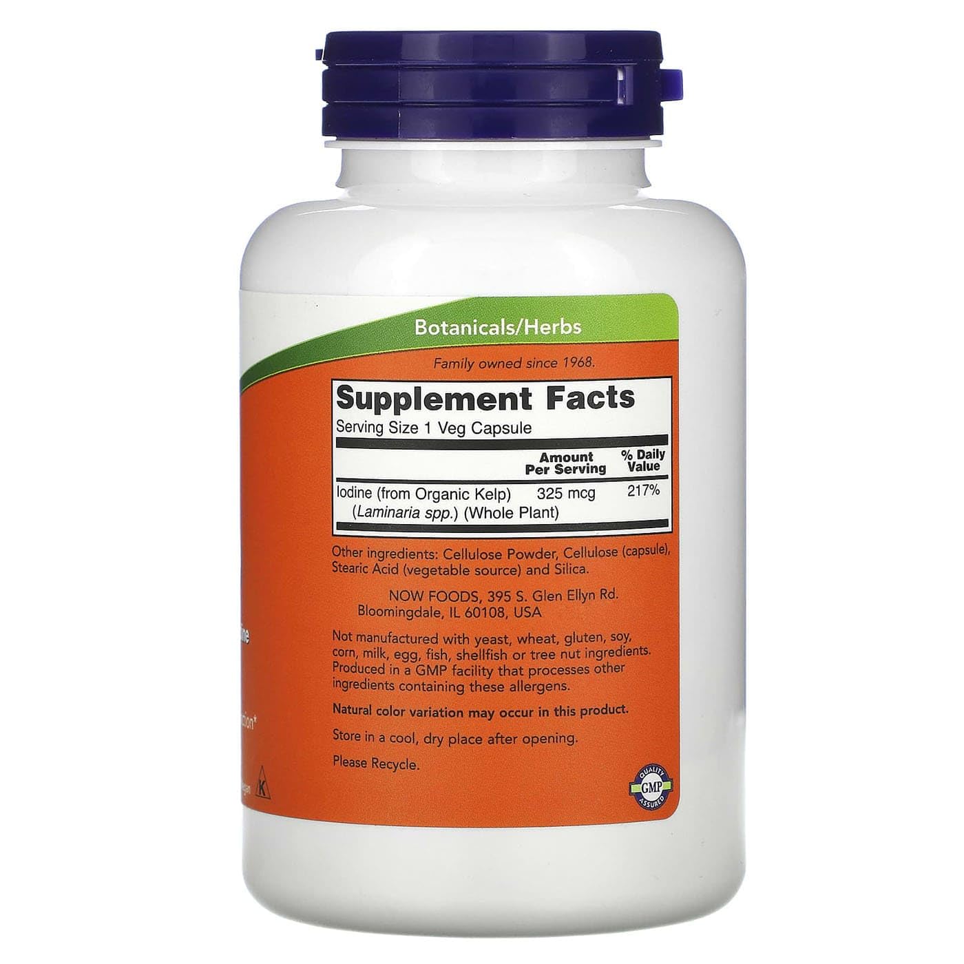Foto 3 pulgar | Suplemento Now Foods Kelp 325 Mcg De Yodo Natural, 250 Cápsulas - Venta Internacional.