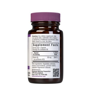 Foto 6 | Suplemento Bluebonnet De Vitamina B6 50 Mg 90 Cápsulas - Venta Internacional.