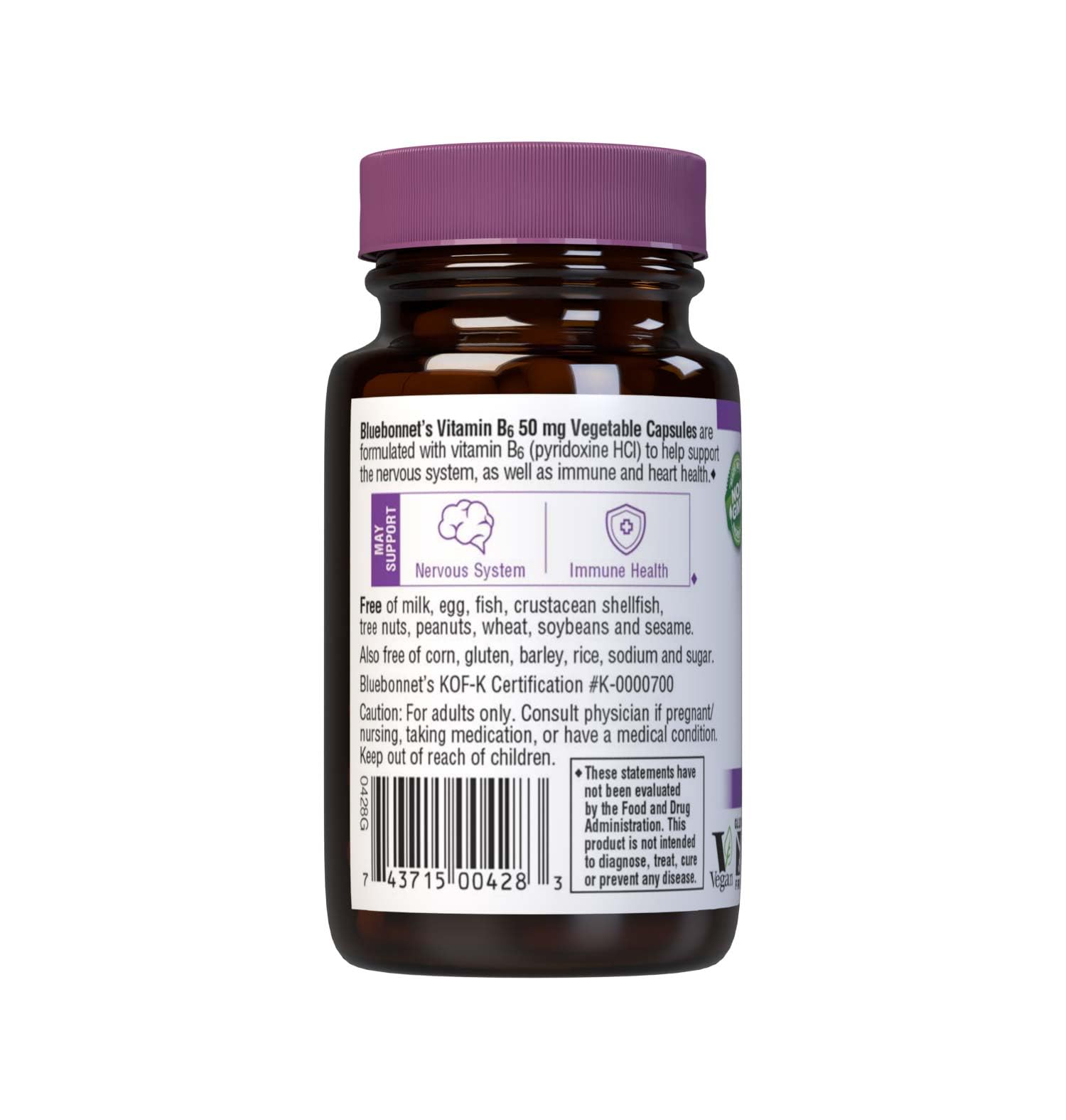 Foto 8 pulgar | Suplemento Bluebonnet De Vitamina B6 50 Mg 90 Cápsulas - Venta Internacional.