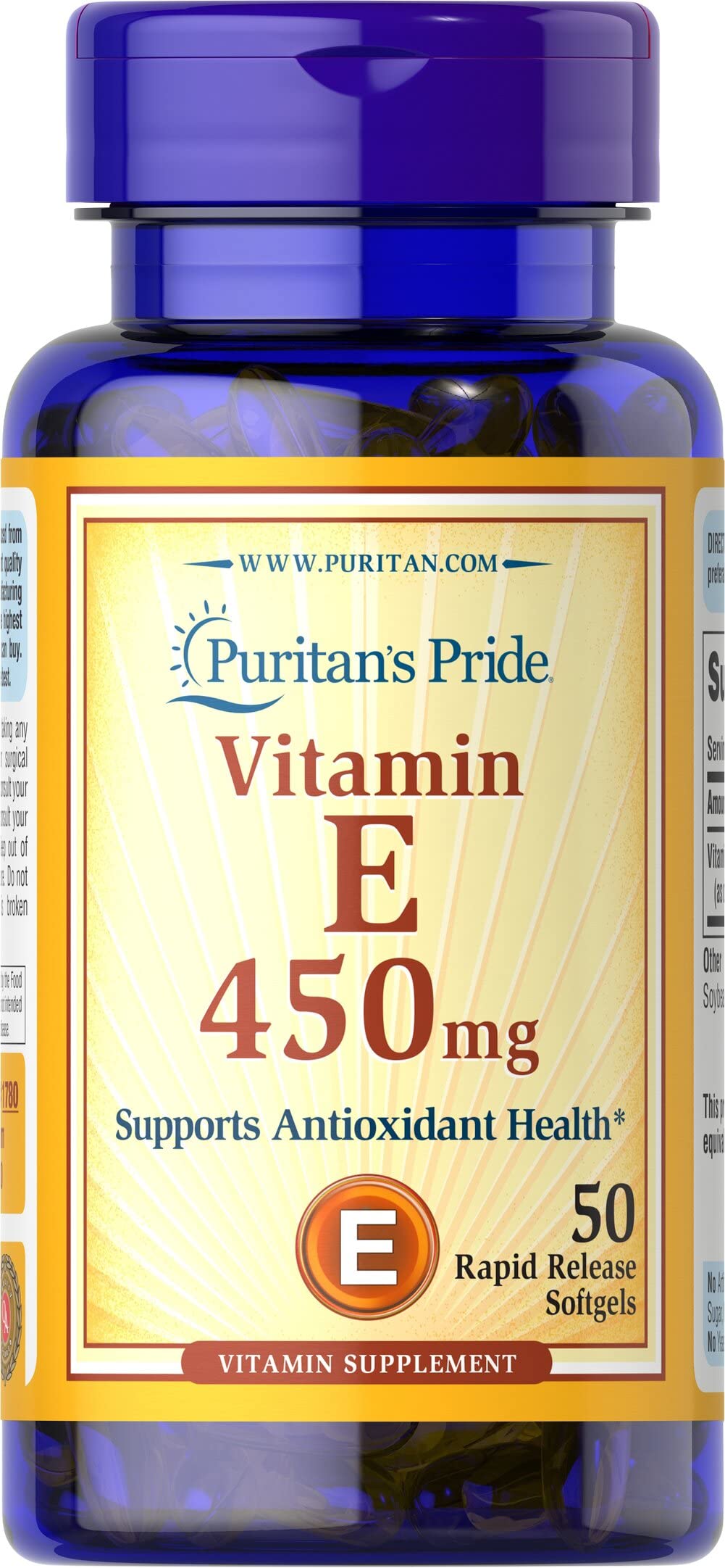 Foto 2 pulgar | Suplemento Puritan's Pride Con Vitamina E-1000 Ui, 50 Cápsulas Blandas - Venta Internacional.