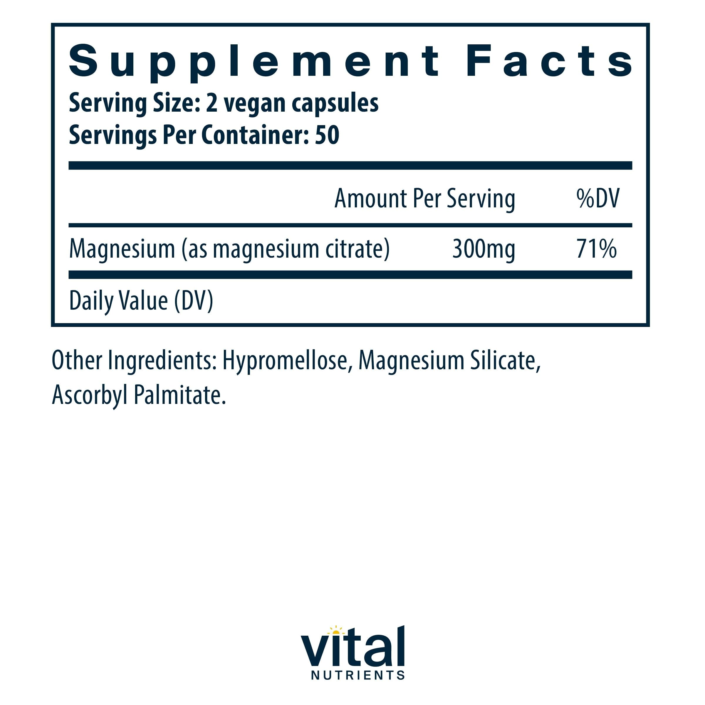 Foto 3 pulgar | Suplemento De Citrato De Magnesio De Vital Nutrients 150 Mg 100 Cápsulas - Venta Internacional.