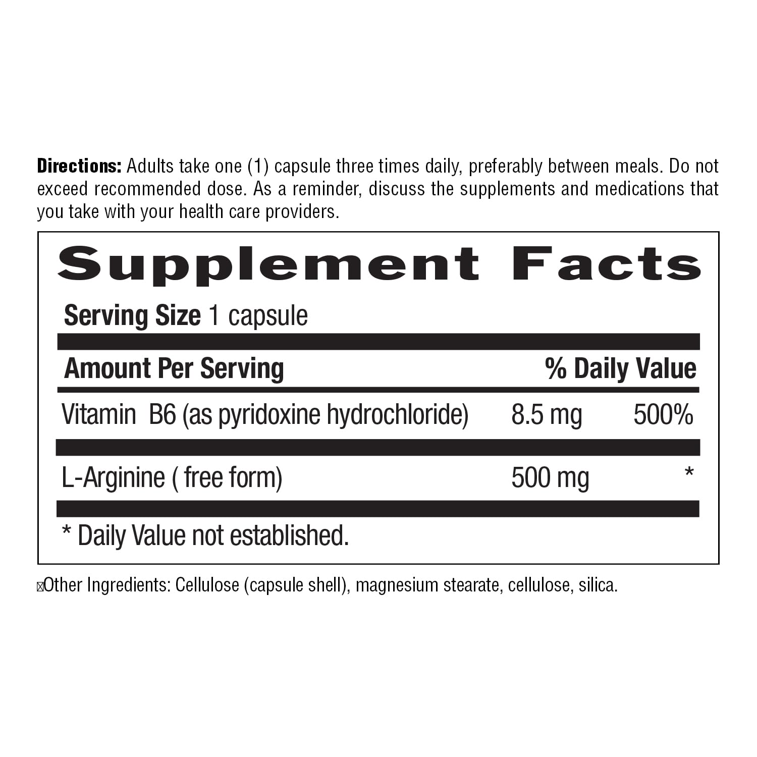 Foto 4 pulgar | Suplemento Country Life De L-arginina En Cápsulas De 500 Mg Con Vitamina B-6 - Venta Internacional.