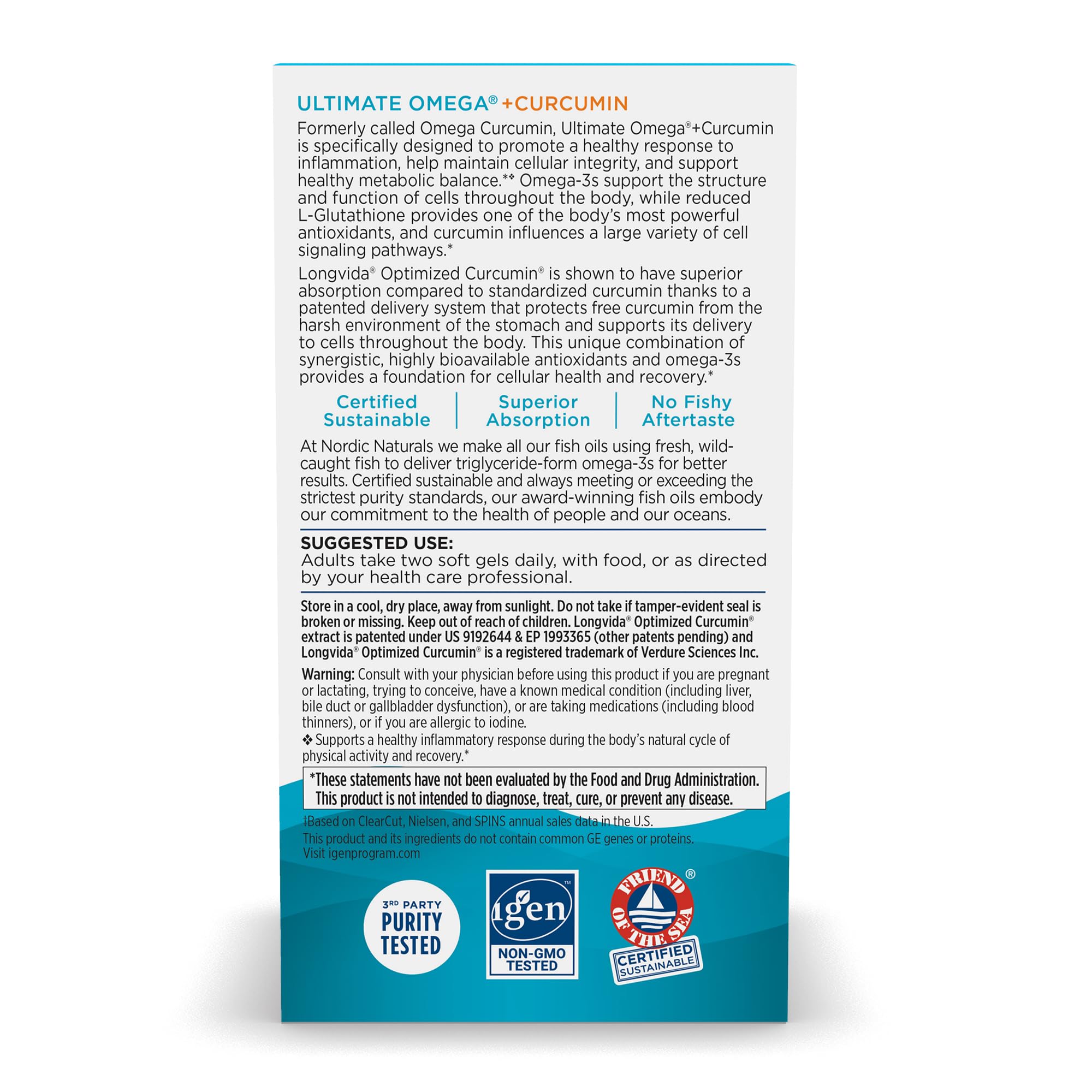 Foto 4 pulgar | Suplemento Nordic Naturals Omega Curcumin 60 Geles Blandos - Venta Internacional.