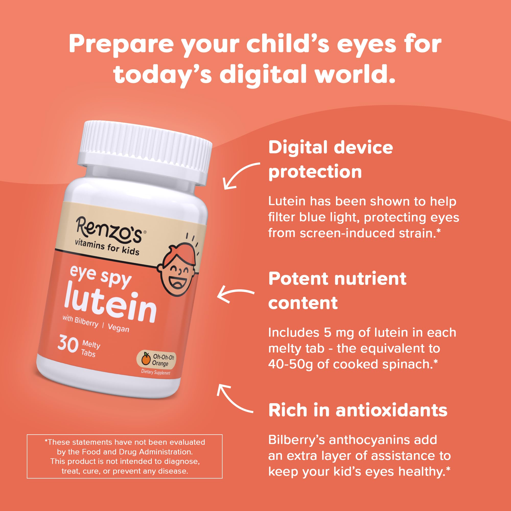Foto 4 pulgar | Vitaminas Renzo's Eye Spy Para Niños, Luteína Con Extracto De Arándano 30  - Venta Internacional.