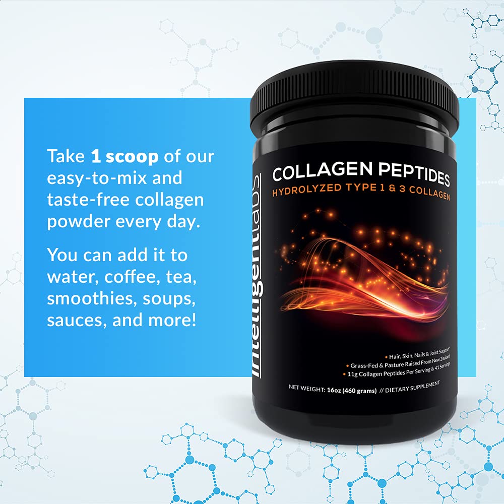Foto 3 | Péptidos De Colágeno En Polvo Intelligent Labs Hydrolized 1 Y 3 - Venta Internacional.