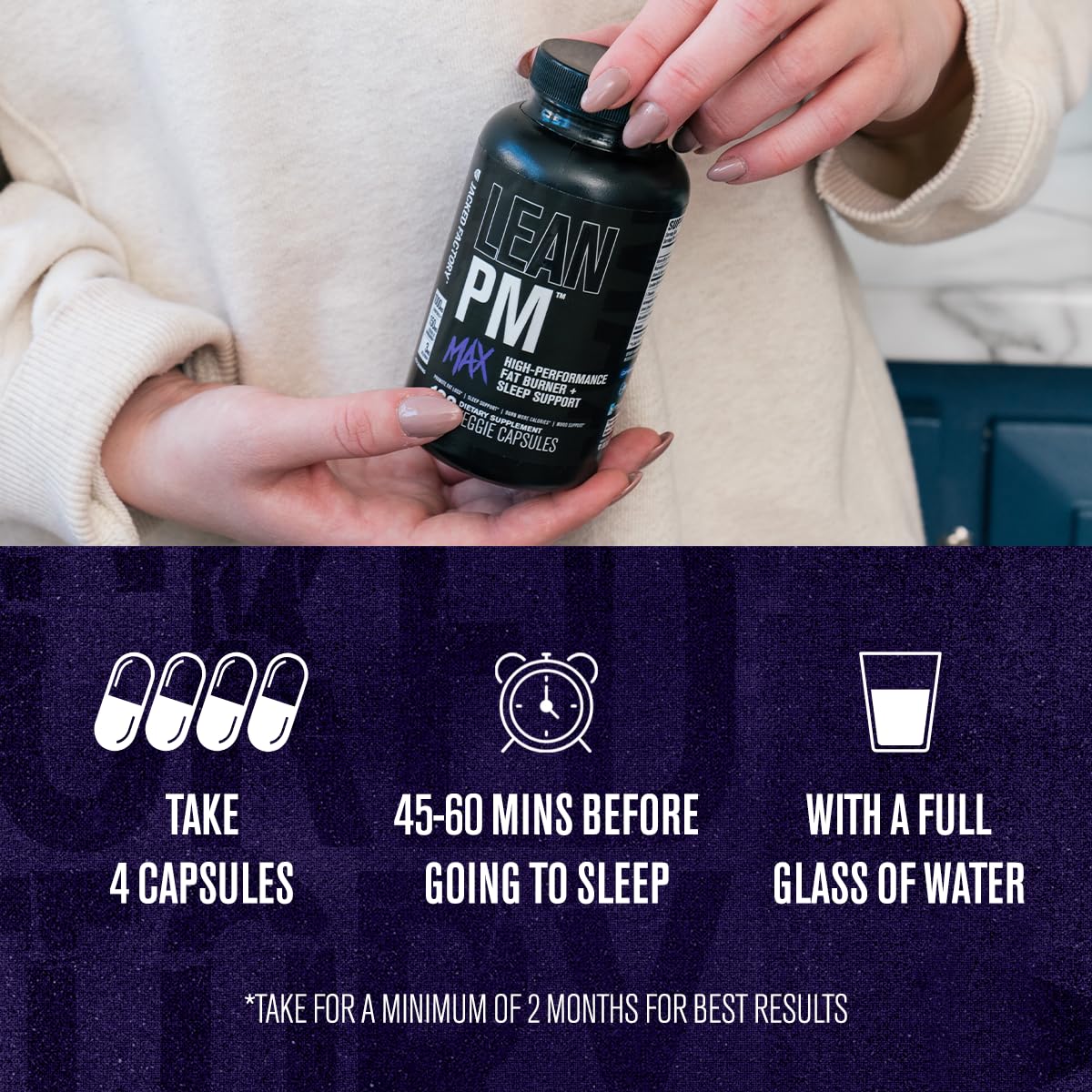 Foto 4 | Suplemento Para Bajar De Peso Jacked Factory Lean Pm Max 120 Píldoras - Venta Internacional.