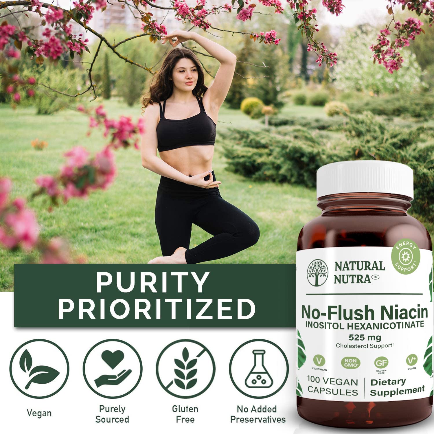 Foto 4 | Suplemento De Niacina Natural Nutra No Flush 525 Mg 100 Cápsulas - Venta Internacional.